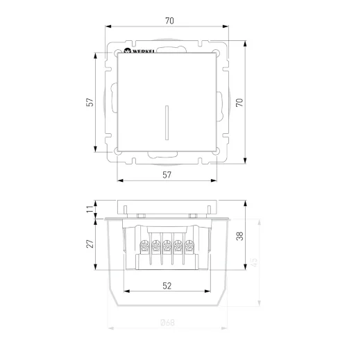 Сенсорный выключатель одноклавишный с подсветкой черный W4510108 - фото 4