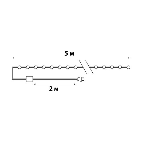 ULD-S0500-125-DTA WHITE IP20 DEWDROP Гирлянда светодиодная Роса, 5м, 125 светодиодов, Белый свет, Провод прозрачный - фото 14