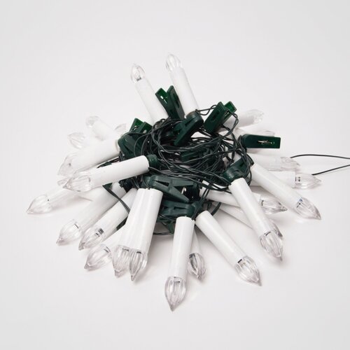 ULD-S0600-030-SGA WARM WHITE IP20 CANDLES Гирлянда светодиодная Свечки, 6м, 30 светодиодов, Теплый белый свет, Постоянное свечение, Провод зеленый - фото 4