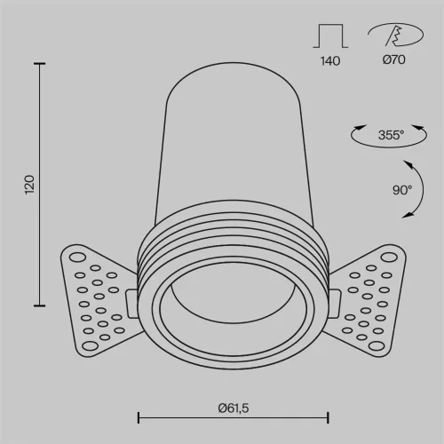 Встраиваемый светильник FOCUS LED 3000K 12Вт 60° (Белый) - фото 9