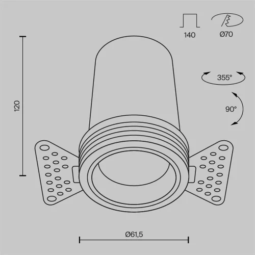 Встраиваемый светильник Фокус / FOCUS LED 12 Вт 3000 К 50° (Белый) DL125-L12-3K-TRS-W - фото 9