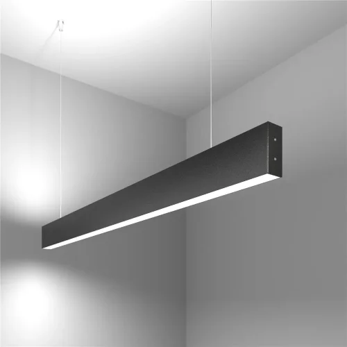 Линейный светодиодный подвесной двусторонний светильник 103см 40Вт 6500К черный LSG-01-2-8*103-32-6500-MSh - фото