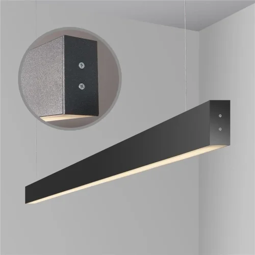 Линейный светодиодный подвесной двусторонний светильник 103см 40Вт 6500К черный LSG-01-2-8*103-32-6500-MSh - фото 4