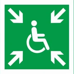 Пиктограмма 'Безопасная зона' ПЭУ 019 МГН 260х130 PC-M MIZAR STANDARD (уп.2шт) СТ 2502003280