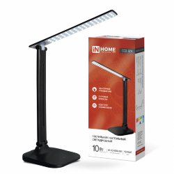 Светильник настольный светодиодный SIMPLE ССО-02Ч 10Вт 625Лм сенсор, адаптер ЧЕРНЫЙ IN HOME