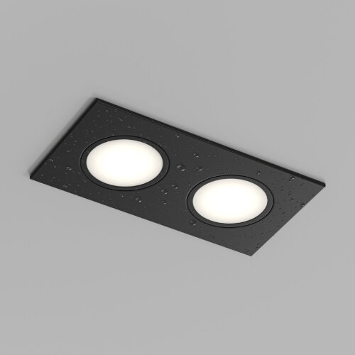 Встраиваемый влагозащищенный светильник PORT, 2?15 Вт макс., LED, GU5.3, IP65, корпус из полимера, цвет чёрный. Фото 3