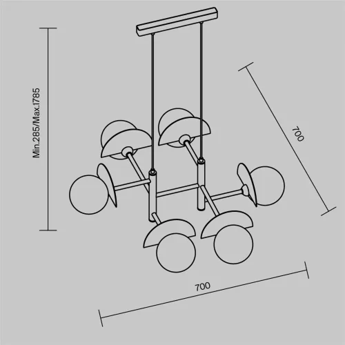 Подвесной светильник Сепия / Sepia (Черный) FR5391PL-06CFL - фото 5