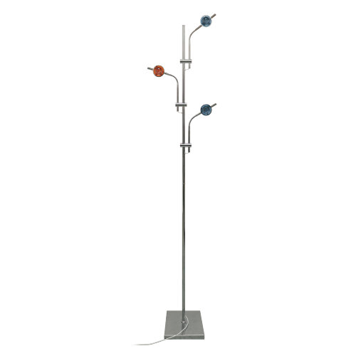 ULM-T641 3x2W-3000K CHROME MULTICOLOR Торшер напольный светодиодный, c регулировкой наклона, с линзами, Сменные светофильтры в-к, Механический выключатель, Металл, Хром - фото 1