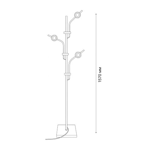 ULM-T641 3x2W-3000K CHROME MULTICOLOR Торшер напольный светодиодный, c регулировкой наклона, с линзами, Сменные светофильтры в-к, Механический выключатель, Металл, Хром - фото 5