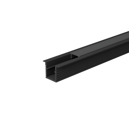 Профиль алюминиевый WOLTA WAP-S-11/9/2000-B встраиваемый черный, 11х9х2000 мм  для узкой ленты шириной 5мм - фото 1.