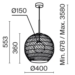 Подвесной светильник Cane G9х1 (Черный)