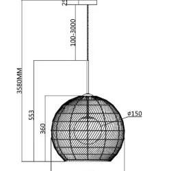 Подвесной светильник Cane G9х1 (Черный)