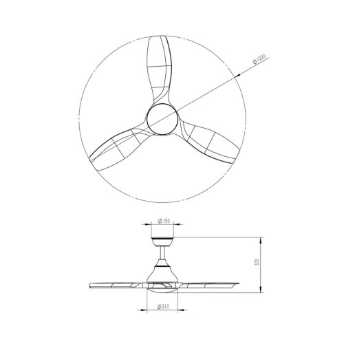 Потолочный светильник-вентилятор «СОНЕКС» 7702/24L, серия: STORM (крепление на планке). Фото 3.