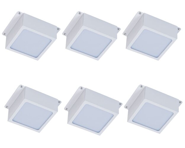 Универсальный офисный светодиодный светильник Грильято комплект 6 шт 36 Вт IP44 100x100x40 мм 3000K Опал - фото