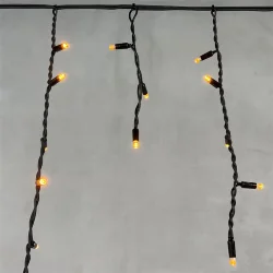 Гирлянда Бахрома 3,1 x 0,5 м Желтая 220В, 120 LED, Провод Черный Каучук, IP65