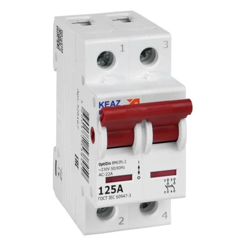 Выключатель нагрузки модульный OptiDin BM63PL-2125-УХЛ3 (ВМ63PL) КЭАЗ 328167 - фото