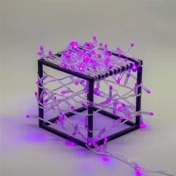 Гирлянда Нить с Колпачком 10м Фиолетовая 24В, 100 LED, Провод Прозрачный ПВХ, IP65