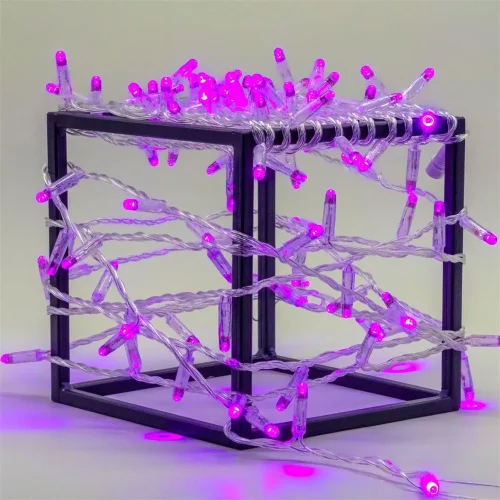 Гирлянда Нить с Колпачком 10м Фиолетовая 24В, 100 LED, Провод Прозрачный ПВХ, IP65. Фото 2.