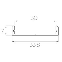 Профиль накладной алюминиевый LC-LP-0733-2 Anod