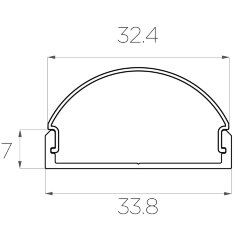 Профиль накладной алюминиевый LC-LP-0733-2 Anod