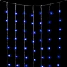 Гирлянда Занавес Облегченный 2 x 3 м Синий 220В, 600 LED, Провод Прозрачный ПВХ, IP54. Фото 1.