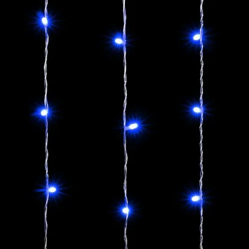 Гирлянда Занавес Облегченный 2 x 3 м Синий 220В, 600 LED, Провод Прозрачный ПВХ, IP54. Фото 2.