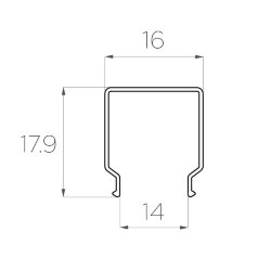 Рассеиватель поликарбонатный для профиля прямоугольный LC-LRM-BL1716-6 чёрный