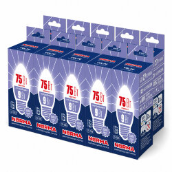 LED-C37-9W-DW-E27-FR-NR SET10 Лампа светодиодная, Форма свеча, матовая, Серия Norma, Дневной белый свет 6500K, Упаковка 10 штук