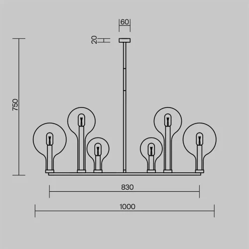 Подвесной светильник Status E14х6 (Латунь) - фото 4