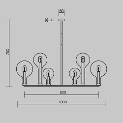 Подвесной светильник Status E14х6 (Латунь)