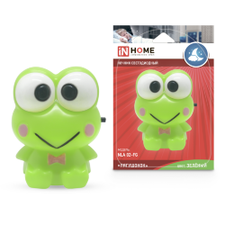 Ночник светодиодный NLA 02-FG ЛЯГУШОНОК зелёный с выключателем 230В IN HOME