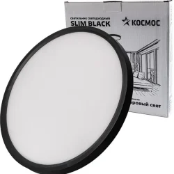 Светильник светодиодный SLIM BLACK 38Вт 4500К IP40 2650лм 230В 400х25мм КОСМОС KSlim38w_B4500K