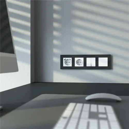 Розетка с заземлением, шторками и USB тип A+C (белый матовый) W1171761 - фото 5