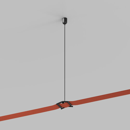 TR5517-BK Подвесное крепление гибкого трека-ремня Belty, серия Base, H200-1200мм, IP20, черный, пластик. Фото 2