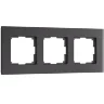 Рамка из стекла на 3 поста Senso черный soft-touch W0033108 - фото