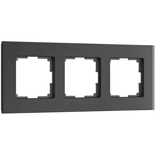 Рамка из стекла на 3 поста Senso черный soft-touch W0033108 - фото 5