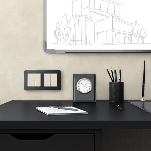 Выключатель двухклавишный с подсветкой (айвори матовый) W1120162 - фото 4