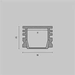 Алюминиевый профиль накладной 16x12 (Серебро, 2 м), ALM005S-2M (Серебро) ALM005S-2M