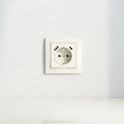 Рамка из поликарбоната на 1 пост Snabb Basic слоновая кость W0012003 - фото 2