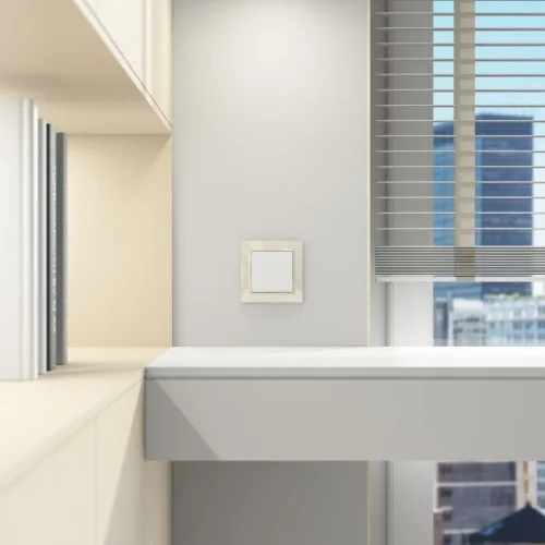 Рамка из поликарбоната на 1 пост Snabb Basic слоновая кость W0012003 - фото 3