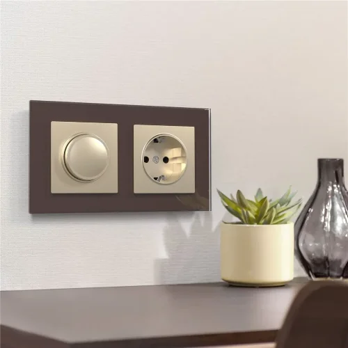 Розетка с заземлением (шампань) W1171011 - фото 5