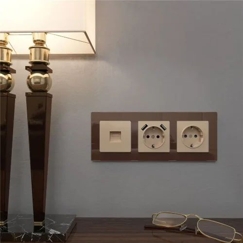 Розетка с заземлением (шампань) W1171011 - фото 6