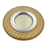 DLS-L144 GU5.3 GLASSY/GOLD Светильник декоративный встраиваемый, серия Luciole. Без лампы, цоколь GU5.3. Доп. светодиодная подсветка 3Вт. Стекло. Зеркальный/светло-желтый. ТМ Fametto - фото