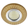 DLS-L144 GU5.3 GLASSY-GOLD Светильник декоративный встраиваемый, серия Luciole, Без лампы, цоколь GU5.3, Доп, светодиодная подсветка 3Вт, Стекло, Зеркальный-светло-желтый - фото 5