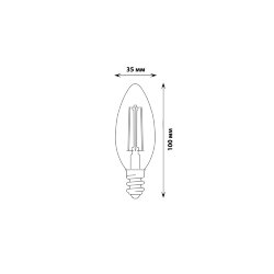 LED-C35-6W-WW-E14-CL PLS02WH Лампа светодиодная, Форма свеча, прозрачная колба, Материал корпуса пластик, Цвет свечения теплый белый, Серия Sky, Упаковка