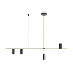 Подвесной светильник Freya FR5201PL-04B (Черный и Латунь)