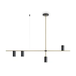 Подвесной светильник Freya FR5201PL-04B (Черный и Латунь)