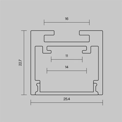 Алюминиевый профиль накладной-подвесной 25x22 (Черный, 2 м), ALM-2522-B-2M 633013 (Черный) - фото 5