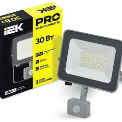 Прожектор светодиодный СДО 07-30Д 30Вт 6500К IP54 с датчиком движ. сер. IEK LPDO702-30-K03