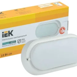 Светильник светодиодный ДПО 4012 12Вт 4000К IP54 овал бел. IEK LDPO0-4012-12-4000-K01